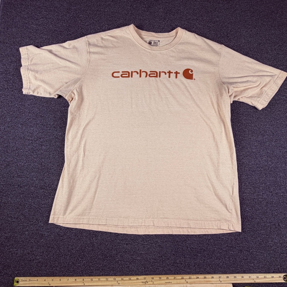 Carhartt T-Shirt Mens 2XL TK0195-M Peach Heather Loose Fit Graphic EUC